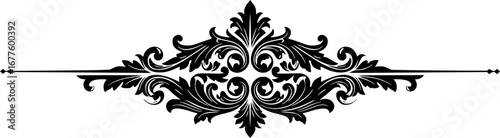 Filigree Crest Heraldic Motif Pattern Divider
