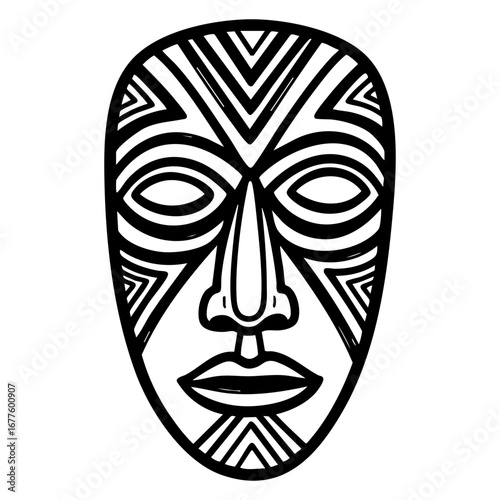 Tribal mask vector graphic illustration 