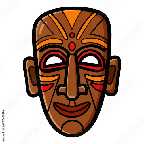 Tribal mask vector graphic illustration 