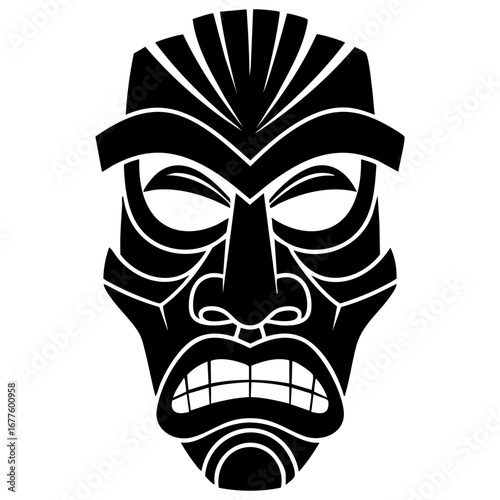 Tribal mask vector graphic illustration 