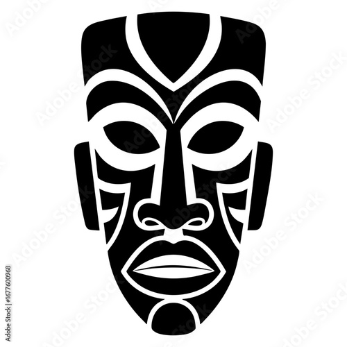 Tribal mask vector graphic illustration 
