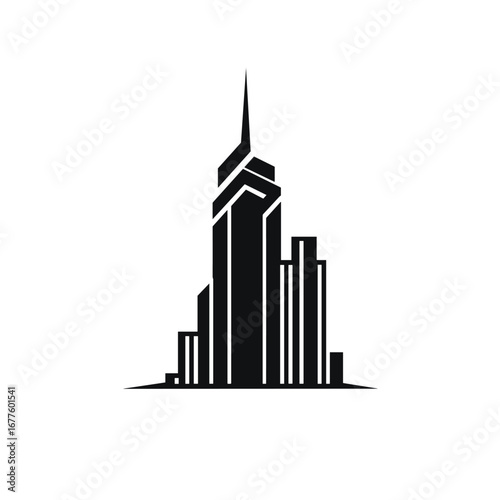 Modern cityscape silhouette of tall buildings