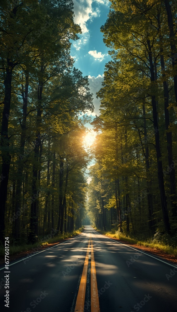 Obraz premium road in the forest