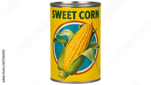 Sweet corn canned food yellow container vegetable product ingredient maize kernels agriculture farm 100 on transparent background