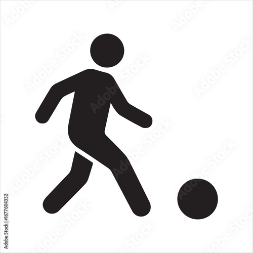  penalty kick icon silhouette vector with white background