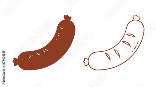 Vector illustration of sausage.