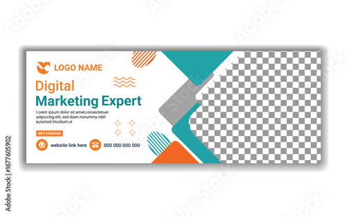 Corporate Social Media Cover Photo Template for Digital Marketing Services and Business Advertisement Vector Design
