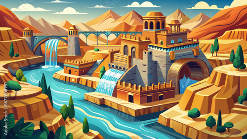 The Shushtar Historical Hydraulic System in Iran displays canals, dams, and mills carved in stone, an engineering marvel of antiquity transforming water into prosperity in arid landscapes.