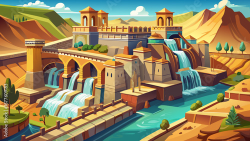 The Shushtar Historical Hydraulic System in Iran displays canals, dams, and mills carved in stone, an engineering marvel of antiquity transforming water into prosperity in arid landscapes.