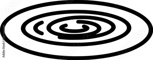 Lake with ripples outline icon vector
