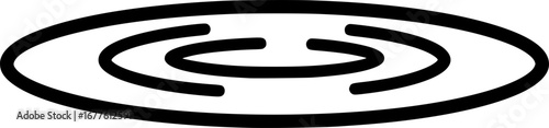 Lake with ripples outline icon vector
