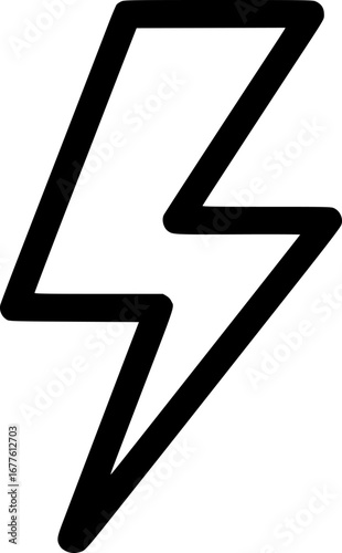 Lightning bolt descending outline icon vector
