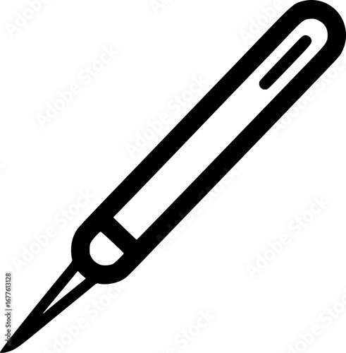 Medical biopsy needle outline icon vector
