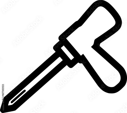 Medical biopsy needle outline icon vector
