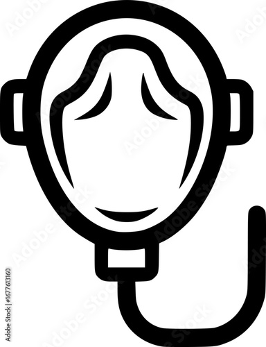 Anesthesia mask outline icon vector
