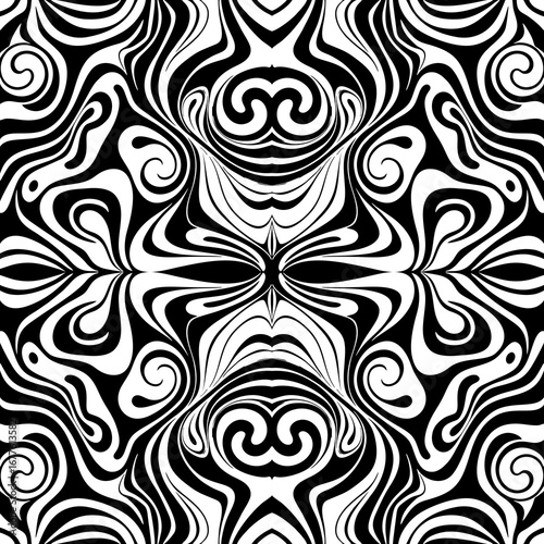 Wallpaper Mural simple seamless abstract black and white pattern, texture Torontodigital.ca