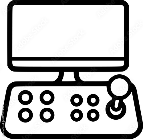 Monitor controller outline icon vector
