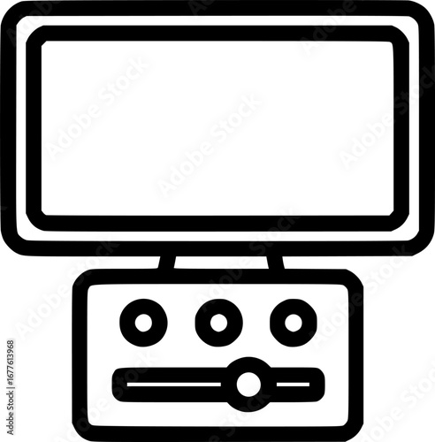 Monitor controller outline icon vector
