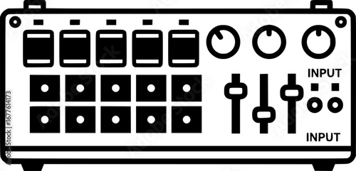 Hardware music sequencer outline icon vector
