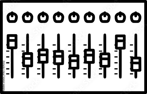 Control surface fader bank outline icon vector
