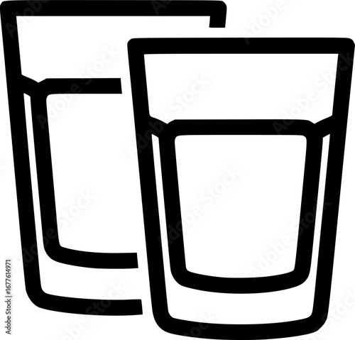 Highball glasses outline icon vector
