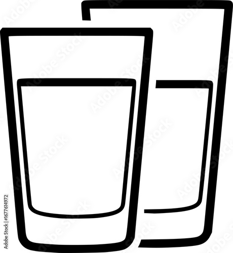 Highball glasses outline icon vector
