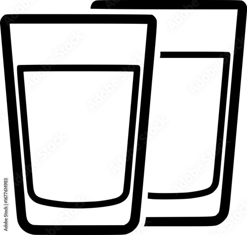 Highball glasses outline icon vector
