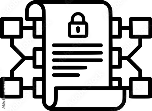 Smart contract outline icon vector
