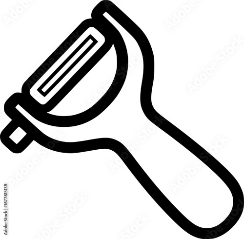 Peeler kitchen tool outline icon vector
