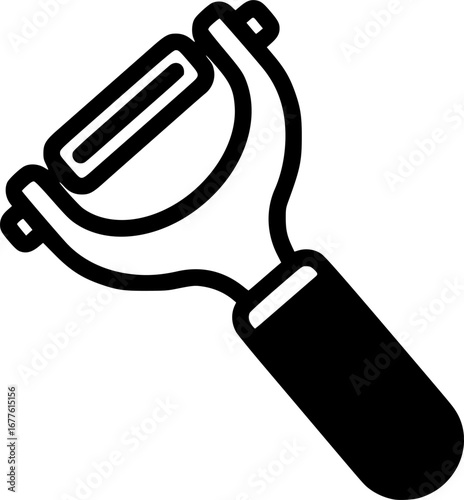 Peeler kitchen tool outline icon vector
