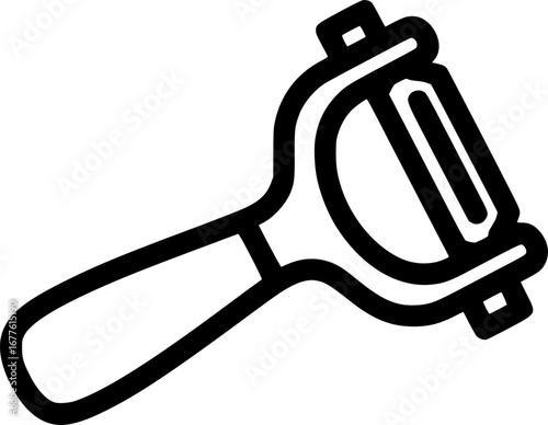 Peeler kitchen tool outline icon vector
