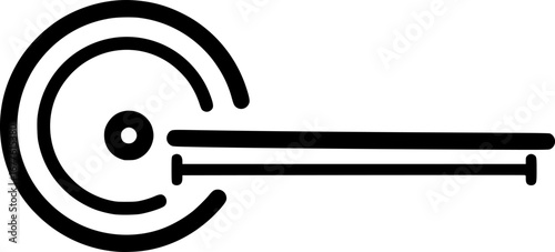 Radius distance outline icon vector
