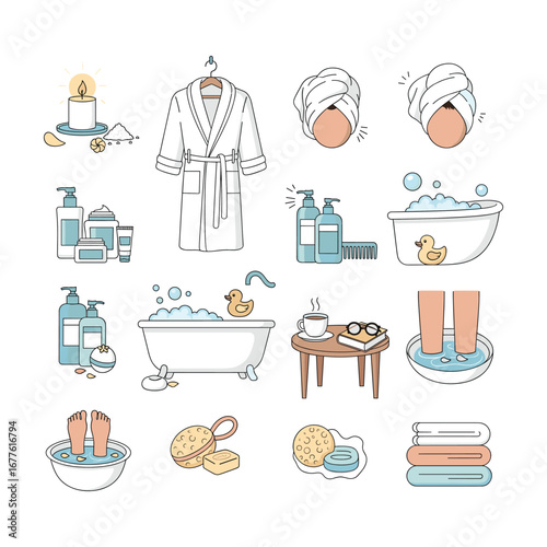 Spa Day Essentials: Relaxing Bath, Robe, and Pampering Products