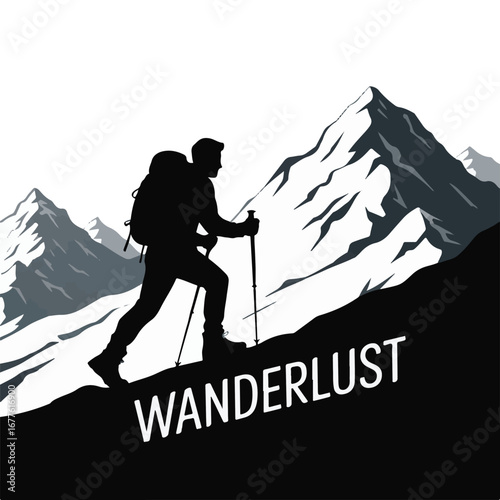The Call of Adventure: Hiker Climbing a Mountain