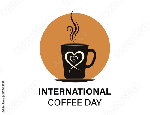 International coffee day celebration with a cup of coffee