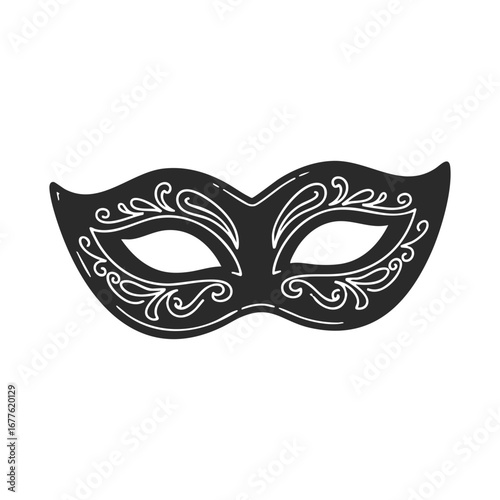 Happy carnival festive concept with musical trumpet mask. Carnival mask. Vector illustration