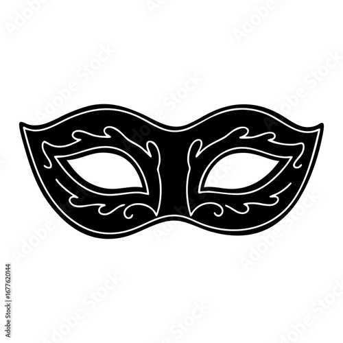 Happy carnival festive concept with musical trumpet mask. Carnival mask. Vector illustration