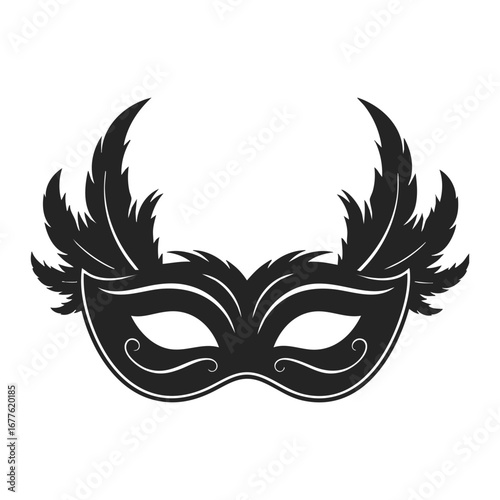 Happy carnival festive concept with musical trumpet mask. Carnival mask. Vector illustration