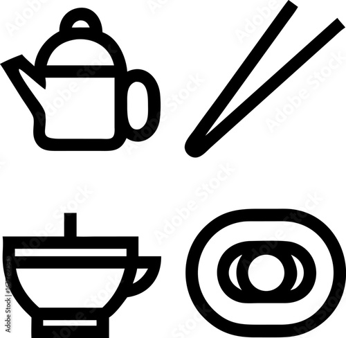 Enjoy delicious Asian cuisine with a warm cup of tea and traditional chopsticks