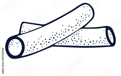 Line drawing cartoon wheat pasta stock illustration