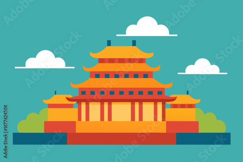 vector illustration of an ancient building