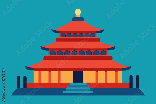 vector illustration of temple
