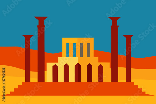 vector illustration of ancient column