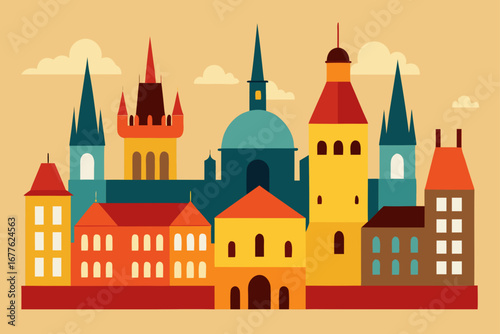 vector illustration of castle