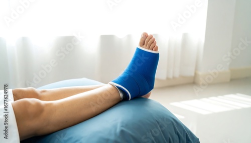 Injured ankle, resting