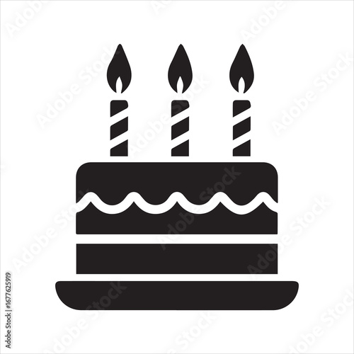  birthday cake vector icon