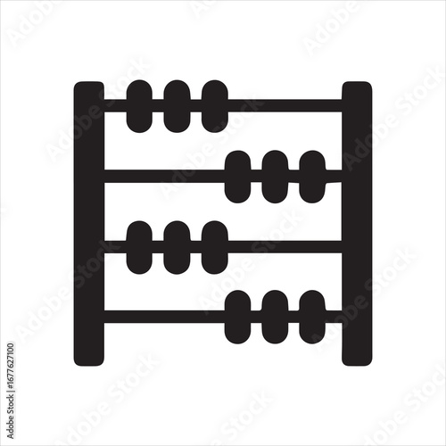 abacus silhouette vector icon