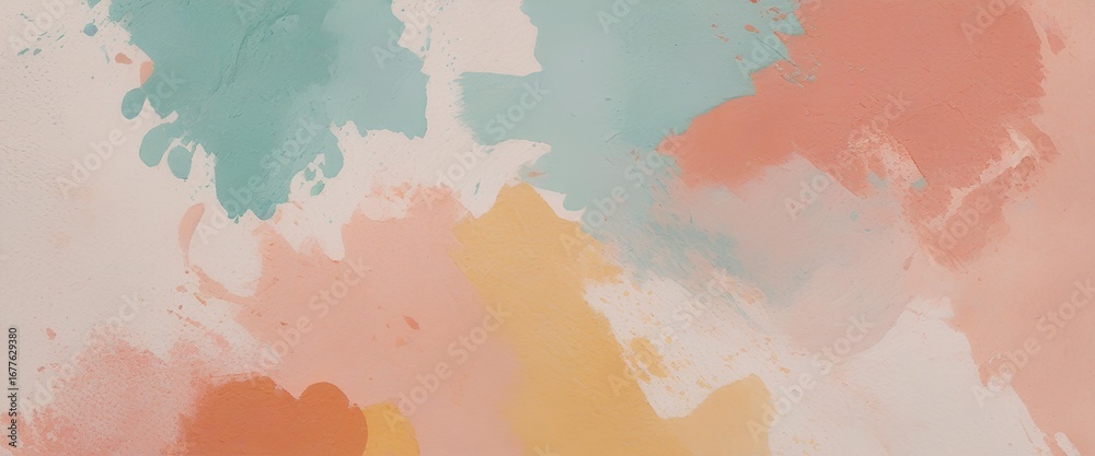 Fototapeta premium Art illustration: abstract color spots of paint in pastel shades