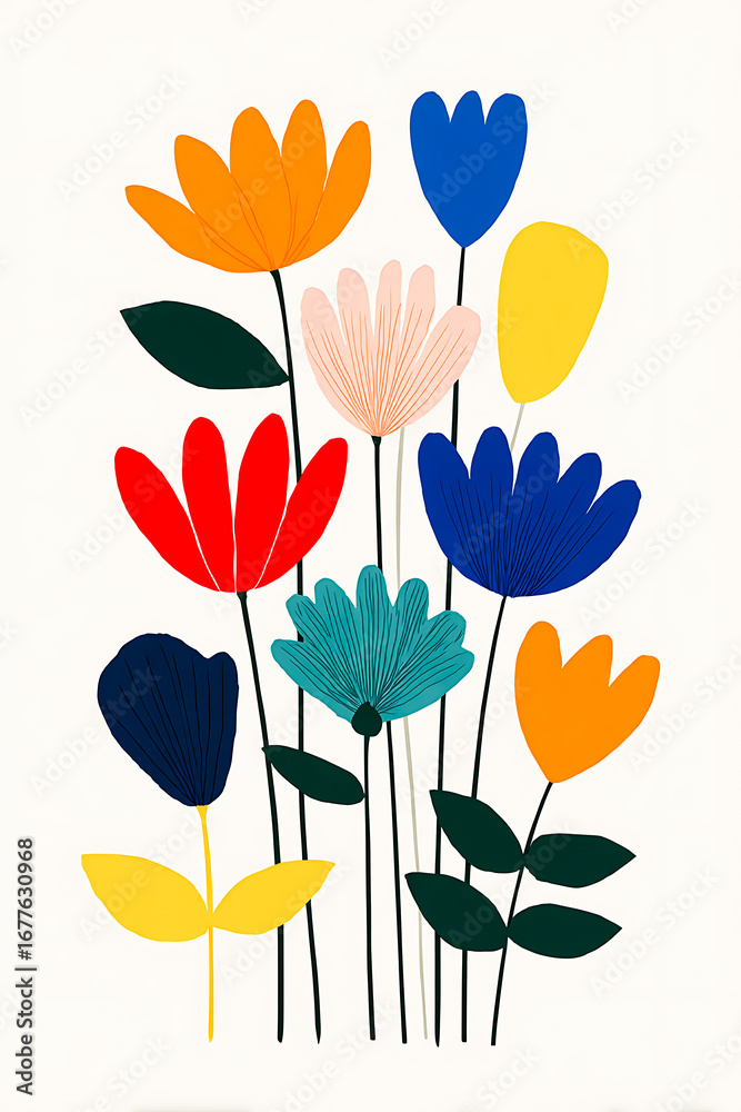 Fototapeta premium Motif floral coloré