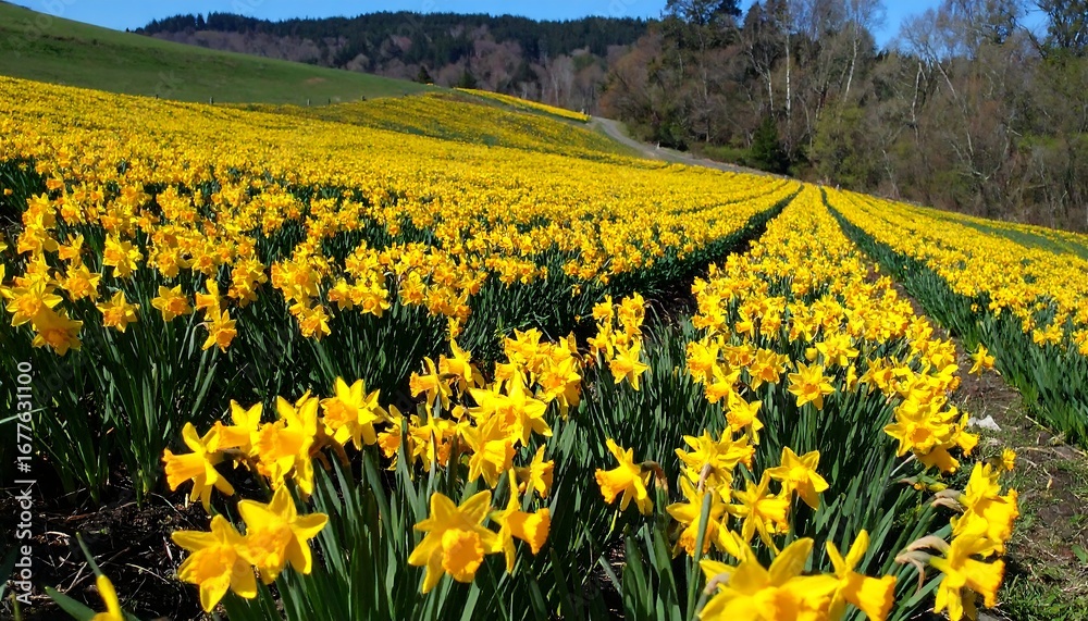 Obraz premium Spring Daffodil Field Expanse